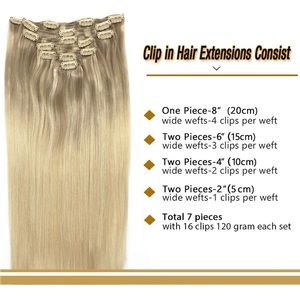 18 inch clip in Goo Goo blonde human hair extensions